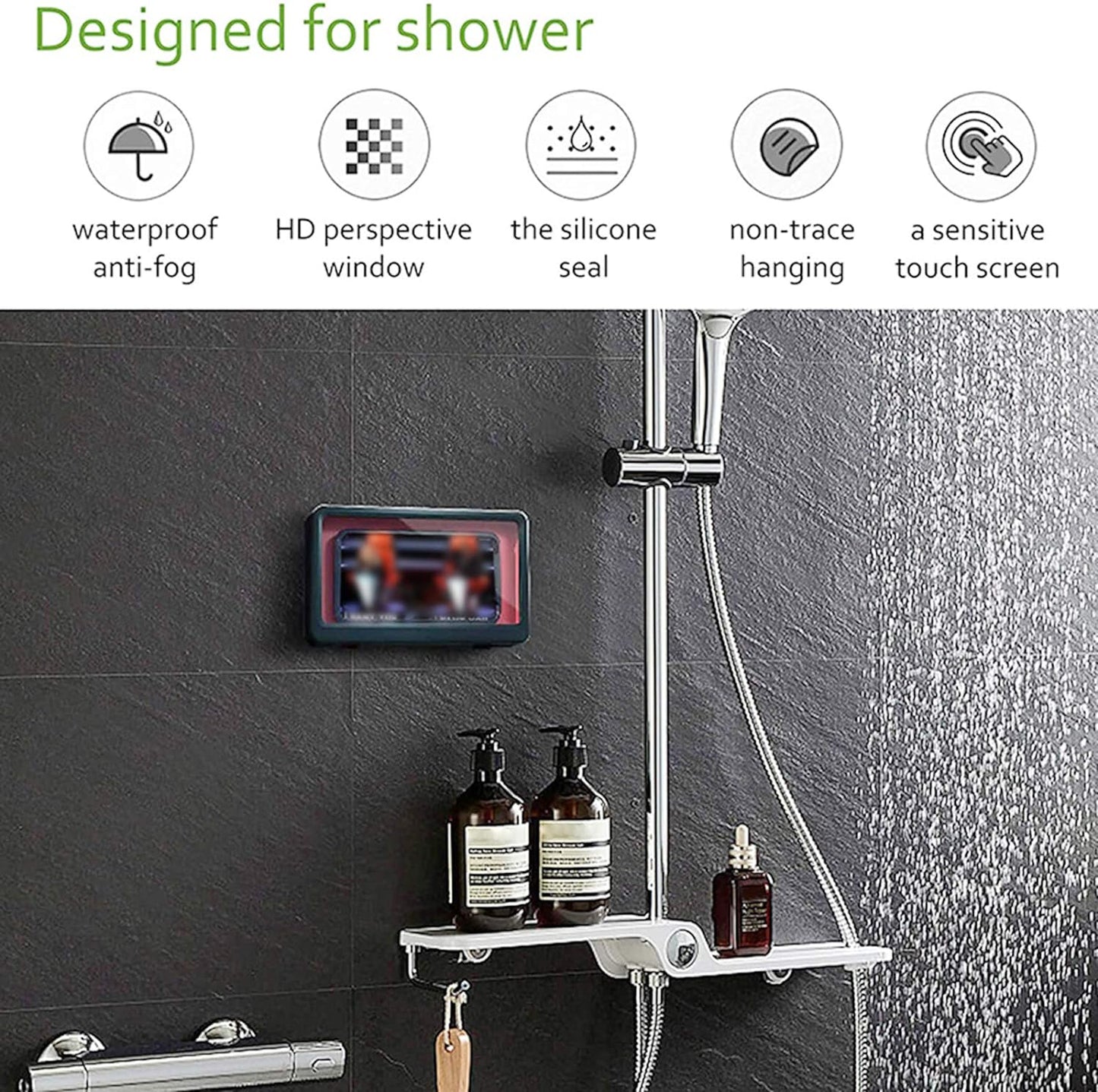 Revolutionary Waterproof Shower Phone Holder – Enjoy Your Favorite Videos in Style with the HD Anti-Fog Mirror Touch Screen Shelf for Bathroom!