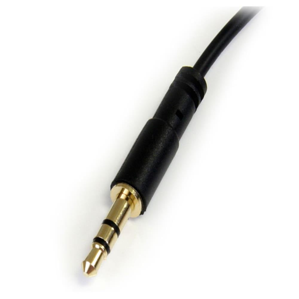 Premium 1 Ft. Right Angle 3.5mm Audio Cable - Male to Male Aux Cable for Perfect Sound Quality - Perfect for iPod, iPhone, and iPad - Sleek Black Design (Model: MU1MMSRA)