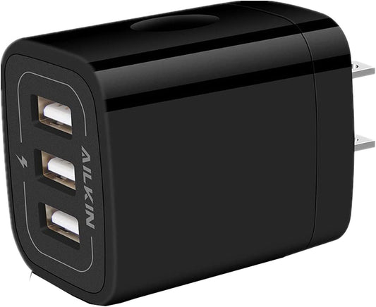 High-Speed Triple Port USB Wall Charger - Power Up Your iPhone & Samsung Devices with Ease!